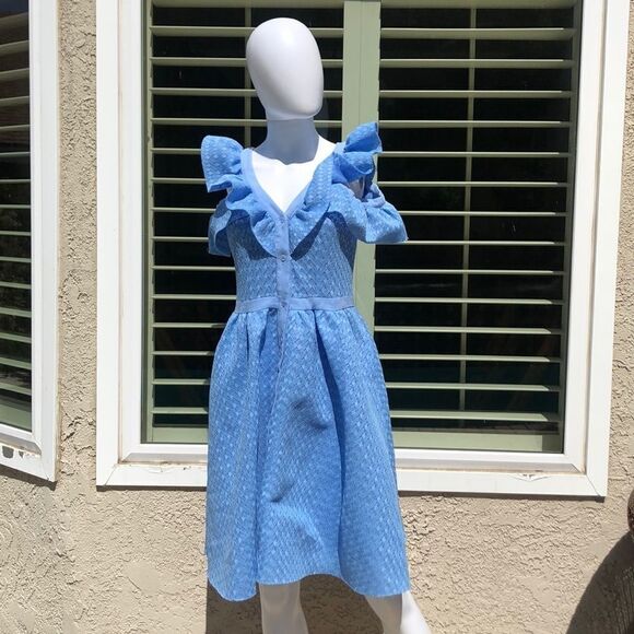 Maje Blue Reglisse Dress Sz 2 - Picture 2 of 14